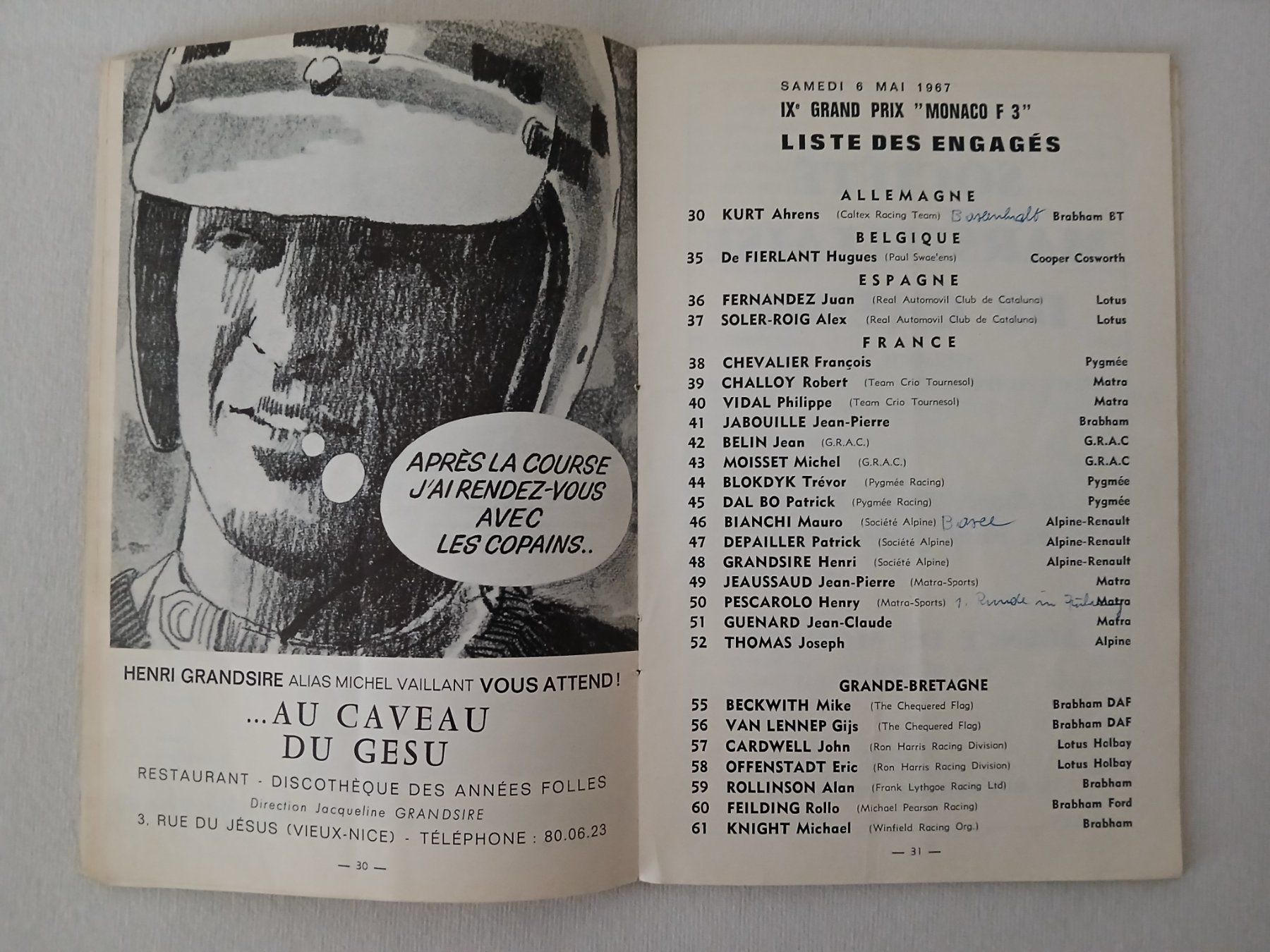 Riviste & Magazine: Programmheft Formel 1; GP Monaco 1967 – Usato da Aarburg venduto da Hktm 3