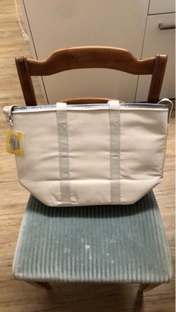 Kühltasche beige Canvas Henkeltasche neu mit Etikett