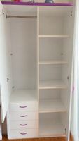 Armoire blanche 4 tiroirs étagères bon état