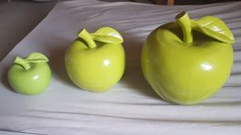 Décoration d intérieur pomme verte (3) hauteurs 25,18,12 cm