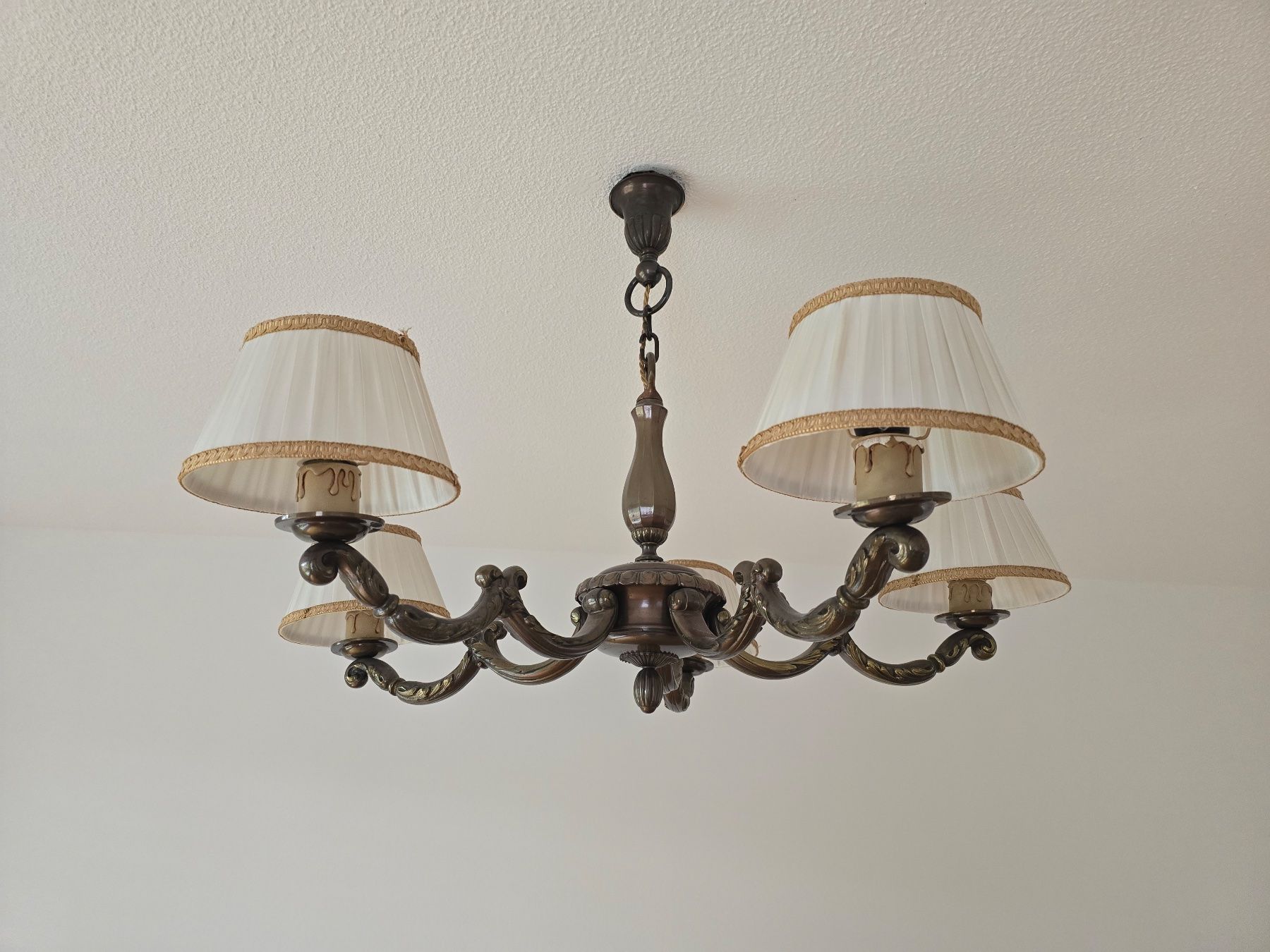 Lampadari & plafoniere: Antike Messing-Hänge -Lampe, 5-flammig *** – Usato da Zürich venduto da Fifa