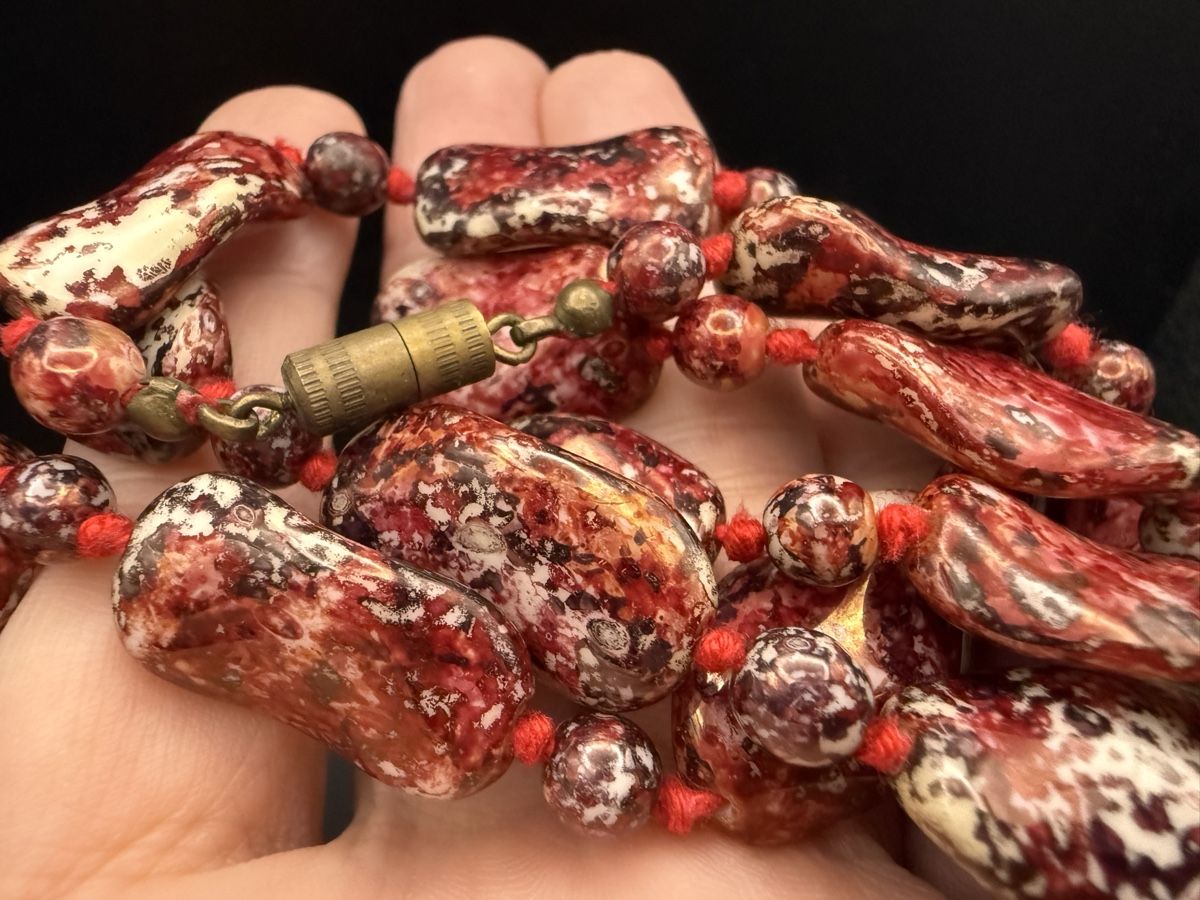 Catenine: Vintage Kette aus Glas-Paste – Usato da Lamone venduto da LaCantinaMagica 8