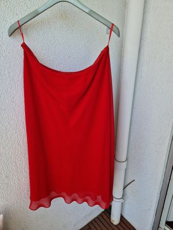 Roter Jupe Jacqueline Ferté gefüttert Gr 48