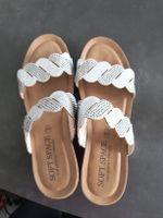 Sommer Pantoletten mit Strass, Silber, Grösse 40