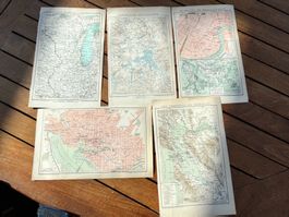 Lot de 5 cartes anciennes USA début XXe s.