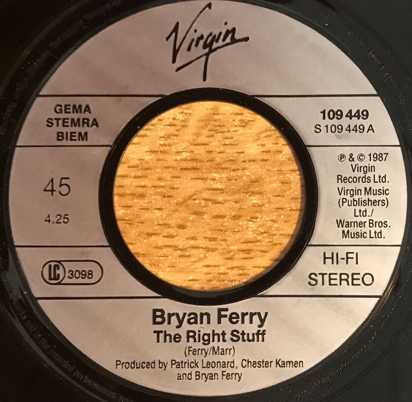 Dischi in vinile: BRYAN FERRY - THE RIGHT STUFF – Usato da Bussigny venduto da vinyl-pas-cher 3