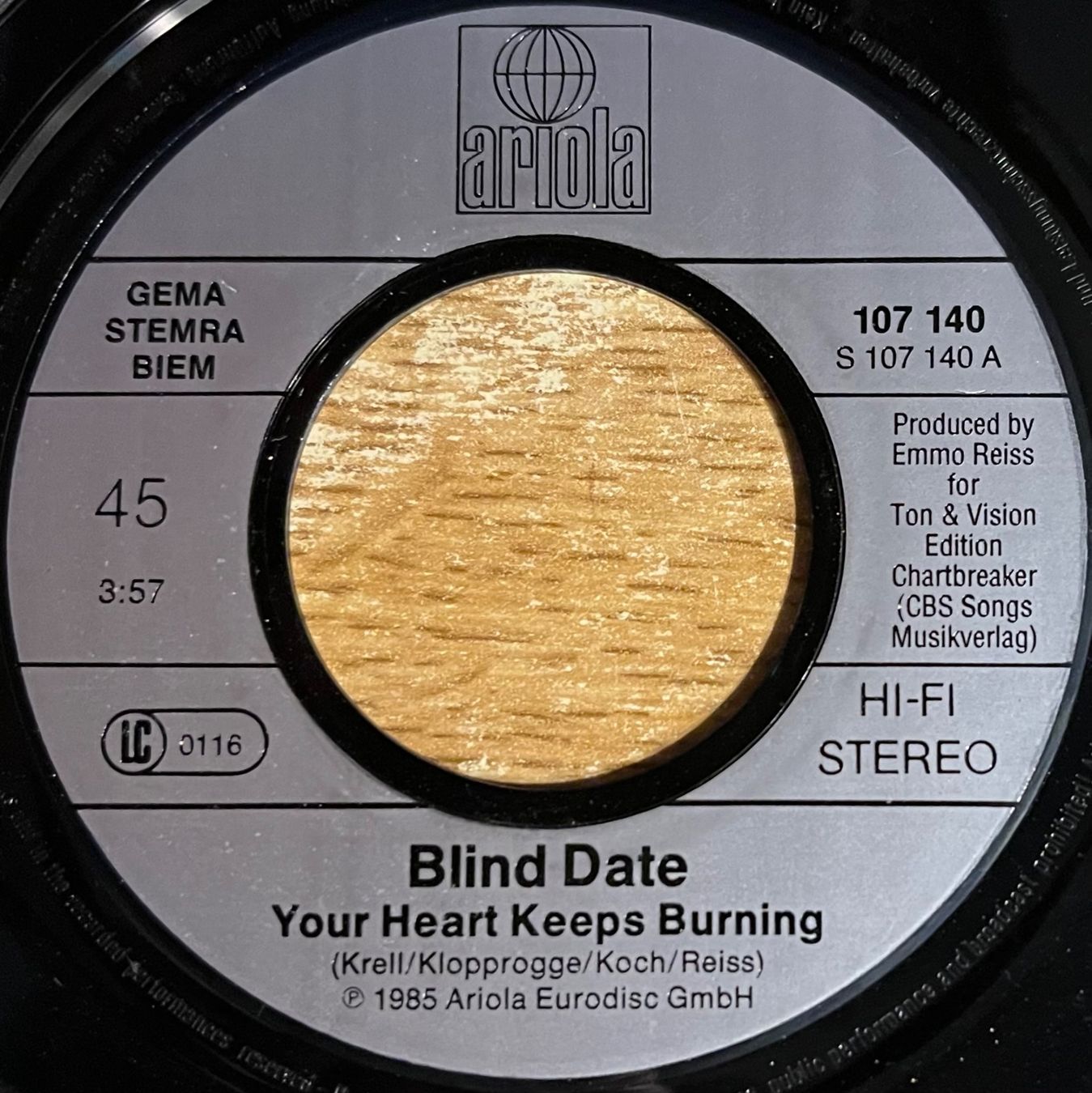 Schallplatten: BLIND DATE - YOUR HEART KEEPS BURNING – Gebraucht aus Bussigny von vinyl-pas-cher 2