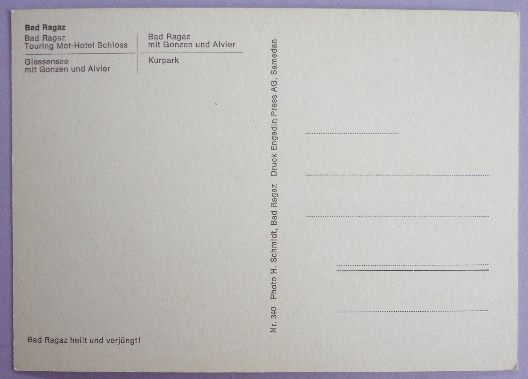 Cartes postales: Bad Ragaz – D'occasion à Fétigny par Billy2miny 1
