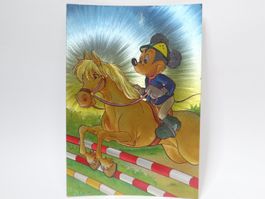 AK Disney Micky auf Pferd Reiter Postkarte