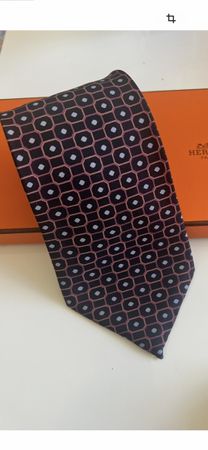 Cravate homme motif géométrique bicolore noir et rose