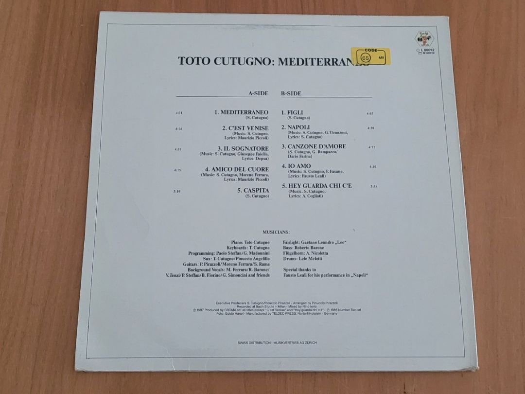 Dischi in vinile: LP  Toto Cutugno – Usato da Martigny venduto da MZ-67 1