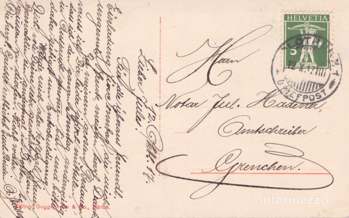 Ansichtskarten: Solothurn // 1917 Aare Ufer Kathedrale – Gebraucht aus Basel von intermezzo12 1