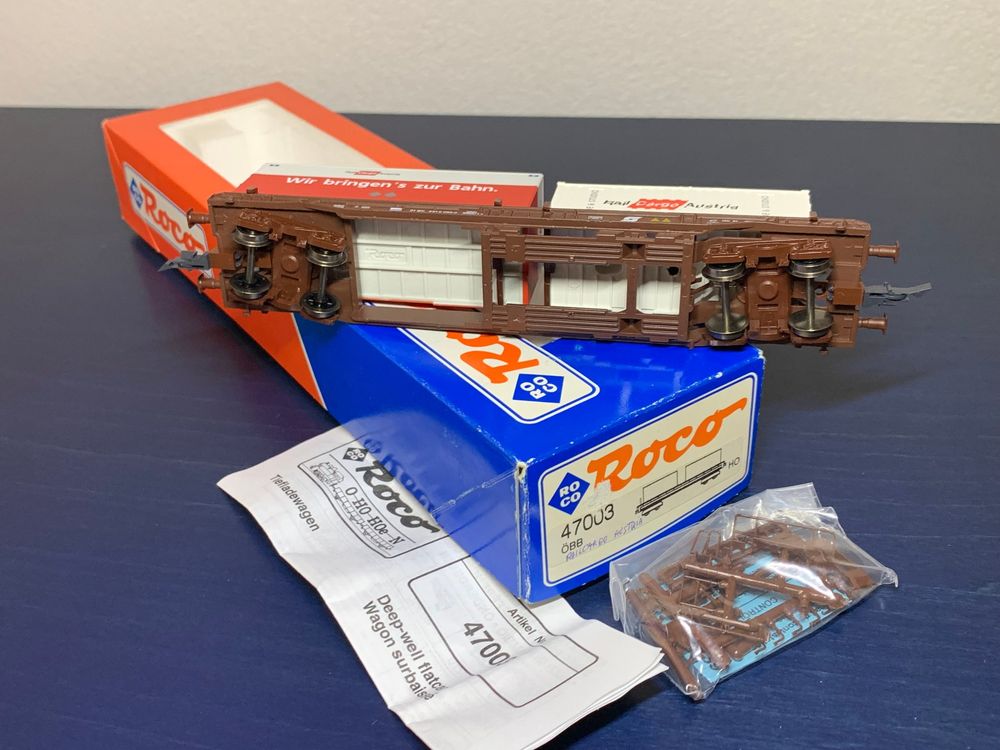 Roco 66632 - Wagon plat porte-conteneurs avec 2 conteneurs Cargo Domino - SBB-CF - Modélisme