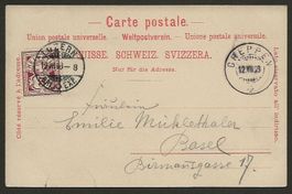 1898 5 Rp. Bildpostkarte v Luzern n Basel