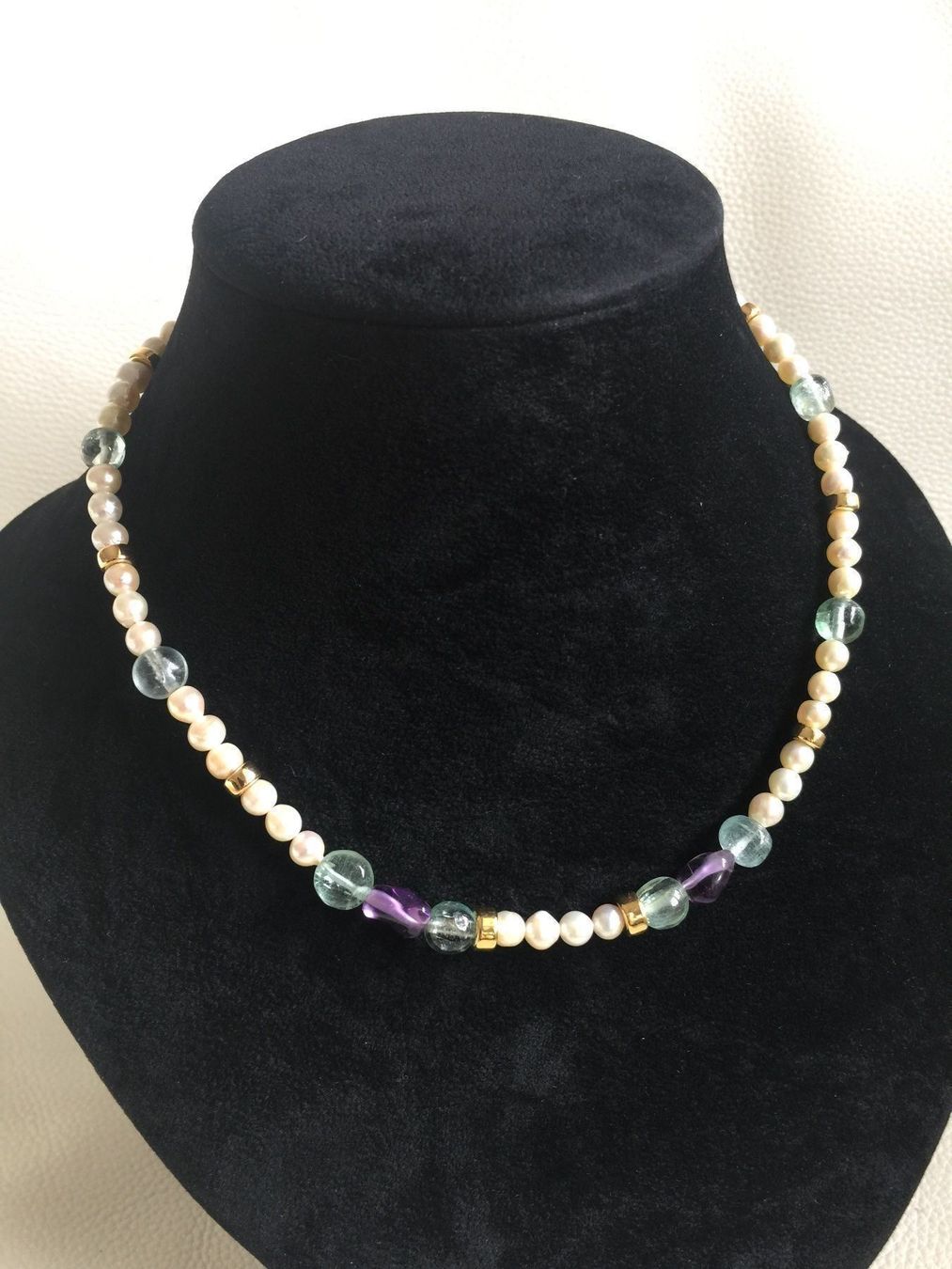 Ketten: 18K PERLEN/ EDELSTEINE KETTE – Neu (gemäss Beschreibung) aus Basel von shorthills_2013
