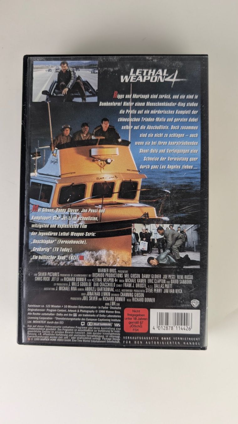 Tutti i VHS: VHS Film Lethal Weapon 4 Warner Bros Originalversion – Usato da Zürich venduto da axolottchen 1