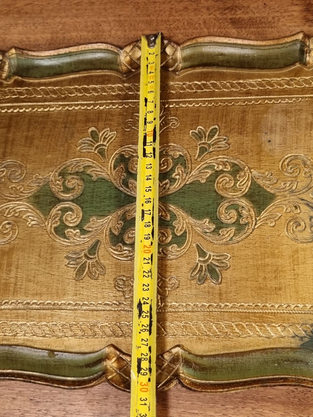 Piatti di portata: Vintage Florentiner Tablett grün-gold – Usato da Scharnachtal venduto da devin03 4