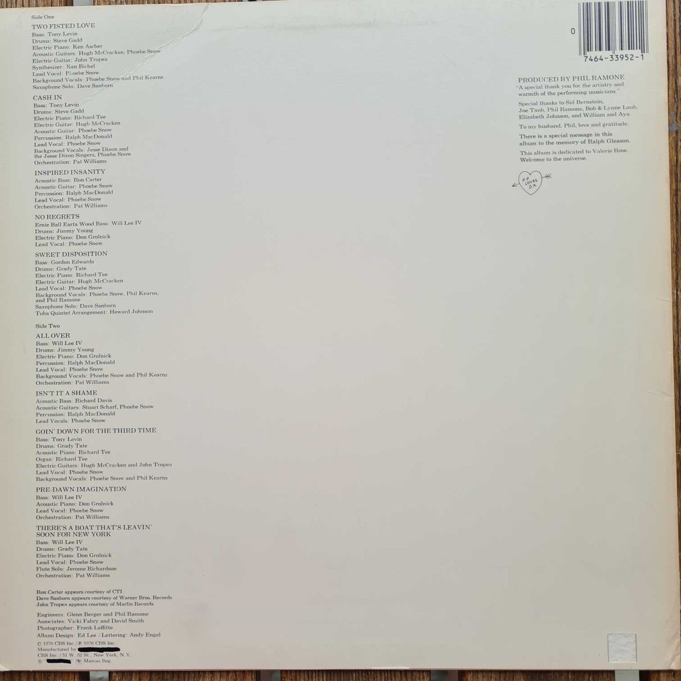 Schallplatten: LP - Phoebe Snow - Second Childhood – Gebraucht aus Basel von Solarbebop 2