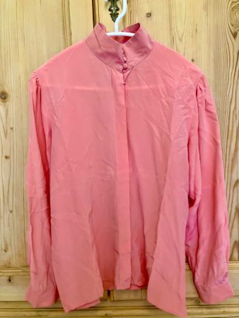 Vintage Pinke Bluse von Modissa, 100% Seide, Gr. 38