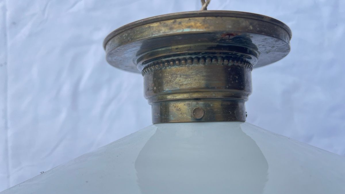 Lampadari & plafoniere: Deckenlampe antik mit Glasschirm  – Usato da Vilters venduto da Antik2016 3