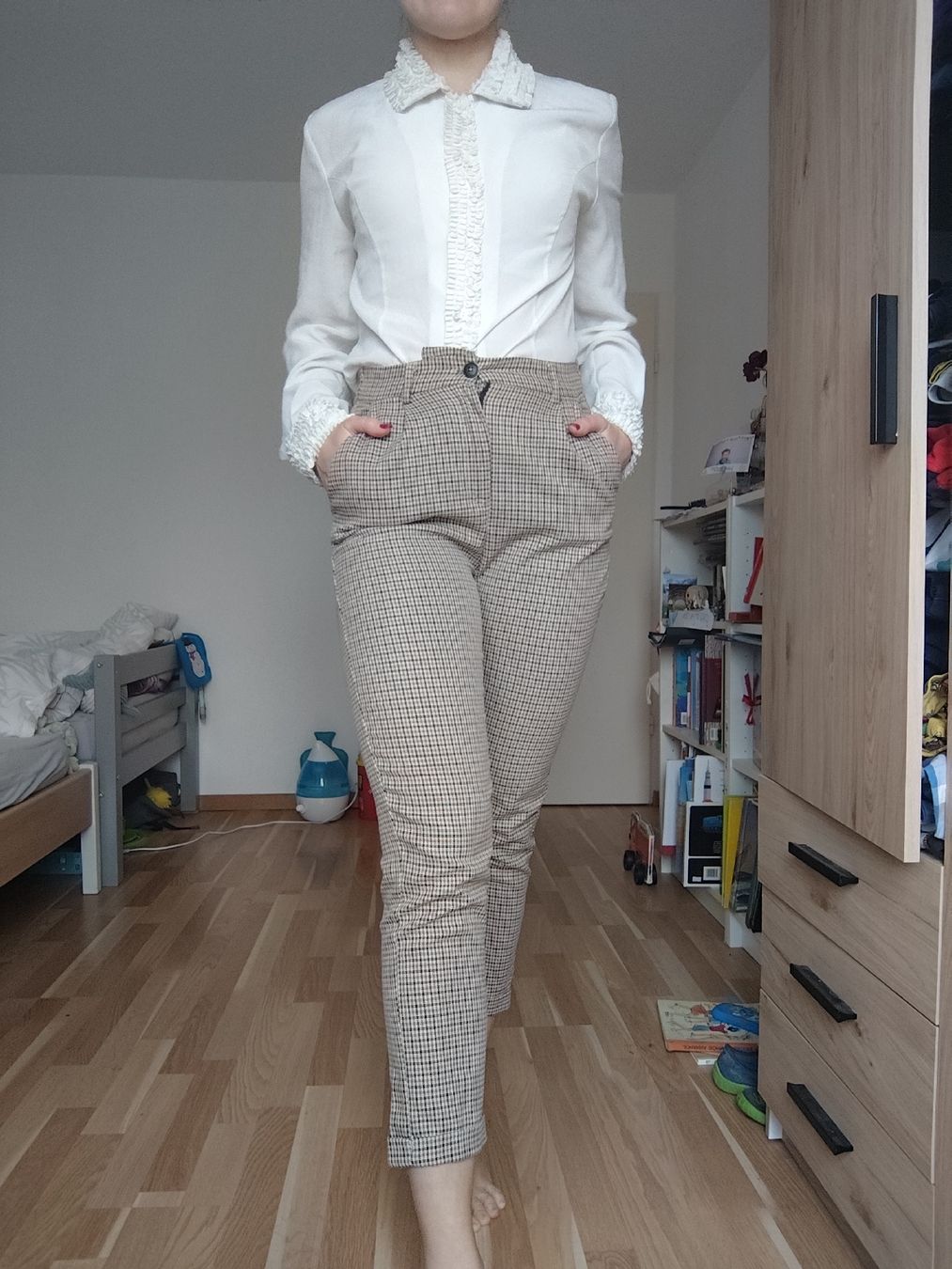 Hosen: Pull&Bear Checkered High-Waisted Trousers - Size S 🍂🍁 – Gebraucht aus Mägenwil von VintageGirly 1