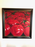Ölgemälde Tomaten-Stillleben mit Rahmen 119 x 119cm