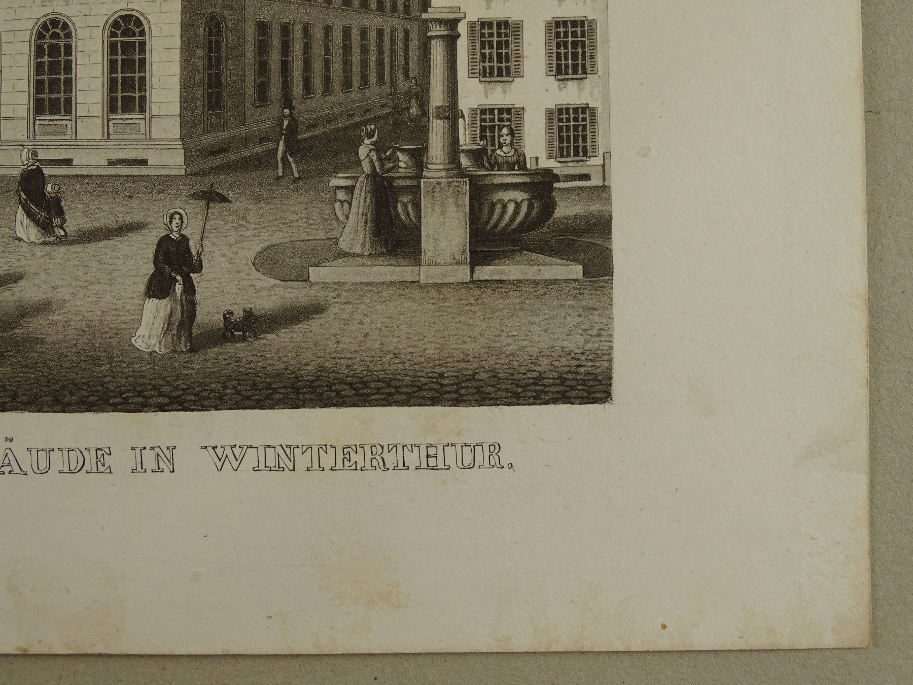 Incisioni: WINTERTHUR MÄDCHEN SCHULE AQUATINTA 1853 – Usato da Grüningen venduto da Kartensammler 5