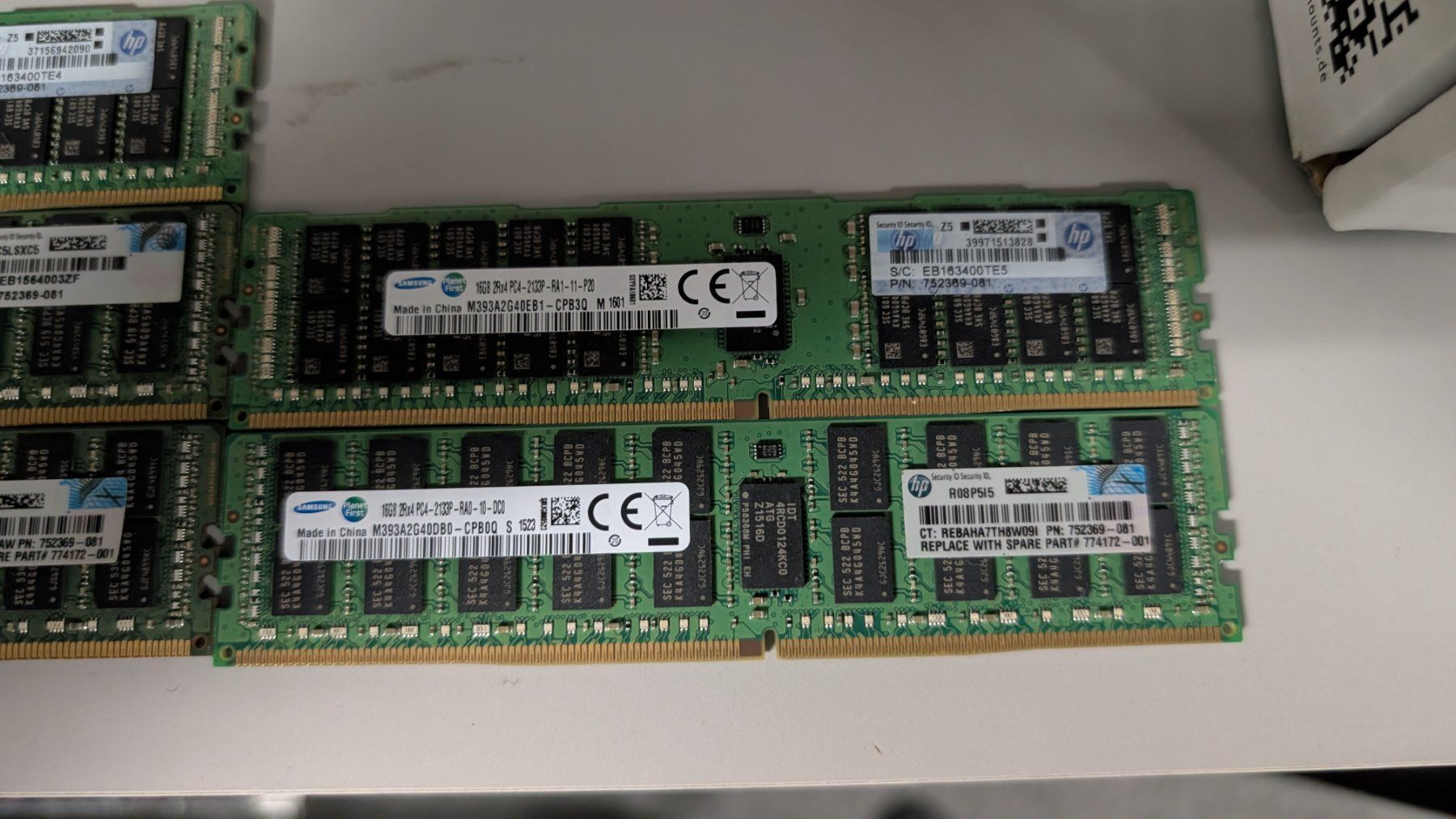 Hewlett Packard Server: 5x Samsung 16GB DDR4 ECC RDIMM PC4-2133P Server RAM 80GB – Usato da Buttikon SZ venduto da Dompressor 1