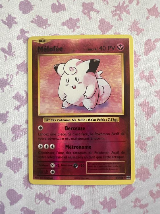 Pokémon Carte collezionabili: Pokémon Mélofée reverse 63/108 – Usato da Neuchâtel venduto da FloJo_75