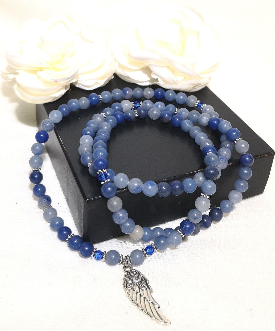 Bracciali & Braccialetti: 108 Mala Angelit Perlen Armk. - Spendenaktion – Nuovo (secondo la descrizione) da Unterkulm venduto da Nachtigall 4