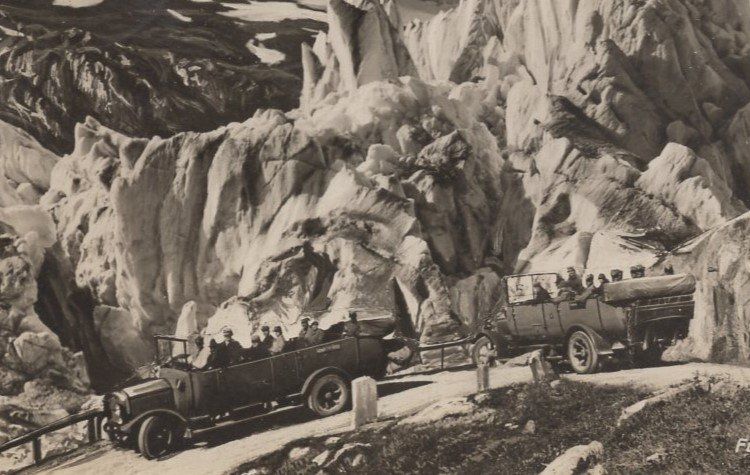 Cartoline postali: Furkastrasse. Rhonegletscher. Postauto  1937 – Usato da Aarau venduto da kufi44 1