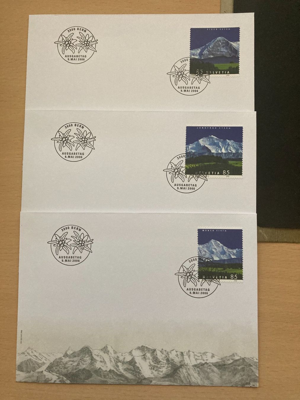 Alle Briefmarken: Schweiz 2006 Ersttagsbriefe Satz Eiger Mönch Jungfrau U1 – Neu (gemäss Beschreibung) aus Liestal von schnueps
