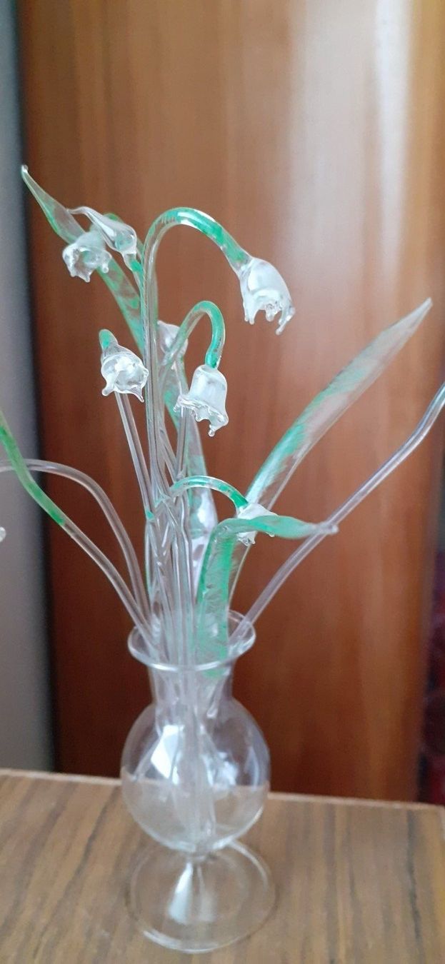 Figuren: Glasfigur antik - Blumenstraus Maiglöckchen – Gebraucht aus Mörschwil von antiksalon 4