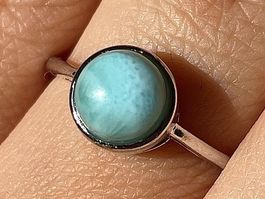Hochwertiger Larimar aus Dominikanisch – Edelsteinring