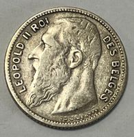 1 Franc - Léopold II - Belgien - 1904 (Silber .835)
