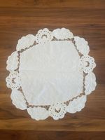 Charmantes Deckchen, weiss, Herbstdeko, ca. 34 cm gross