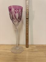 Bleikristall Weinglas lila, handgeschliffen, ca. 23cm