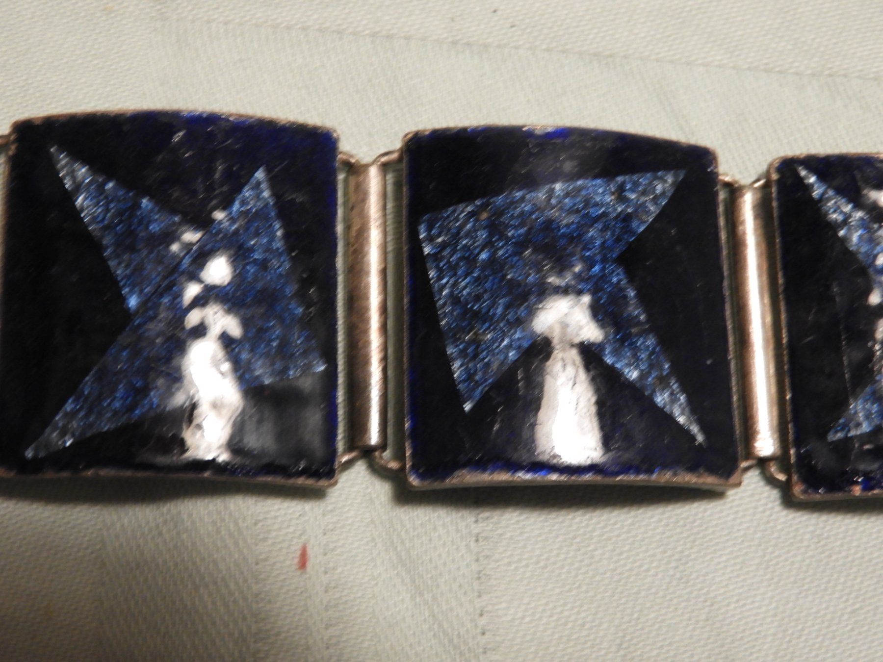 Sonstiger Schmuck: HALSKETTE +OHRENCLIPS +ARMBAND, EMAILLIERT 1970 ca – Gebraucht aus Ettingen von troll-mutter 7