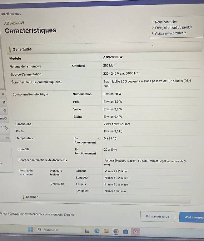Scanner: Scanner Brother ADS-2600We – Usato da Vercorin venduto da Gisou0 3
