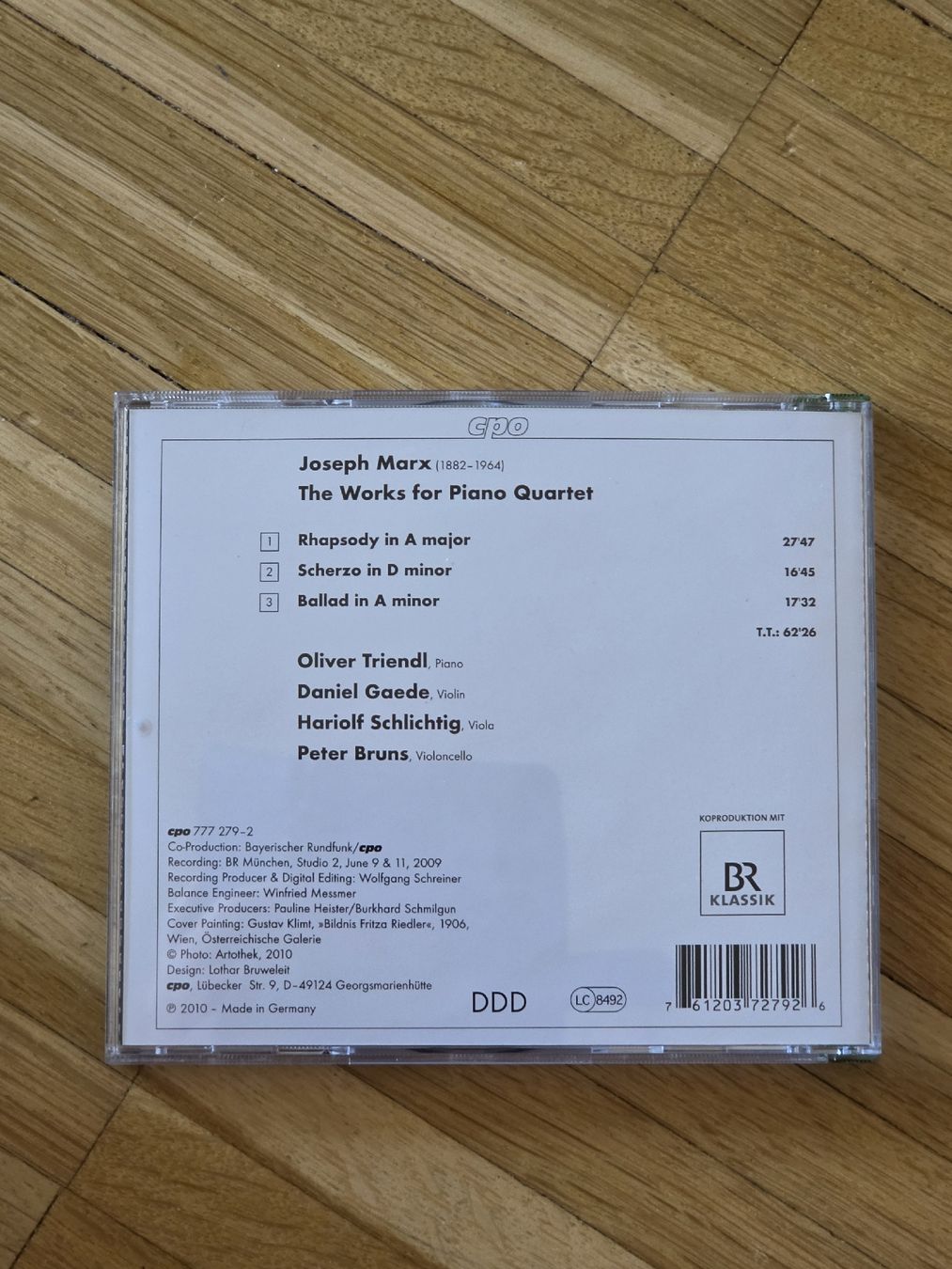 CDs: CD: Joseph Marx Works for Piano Quartet – Gebraucht aus Aesch BL von immon 1