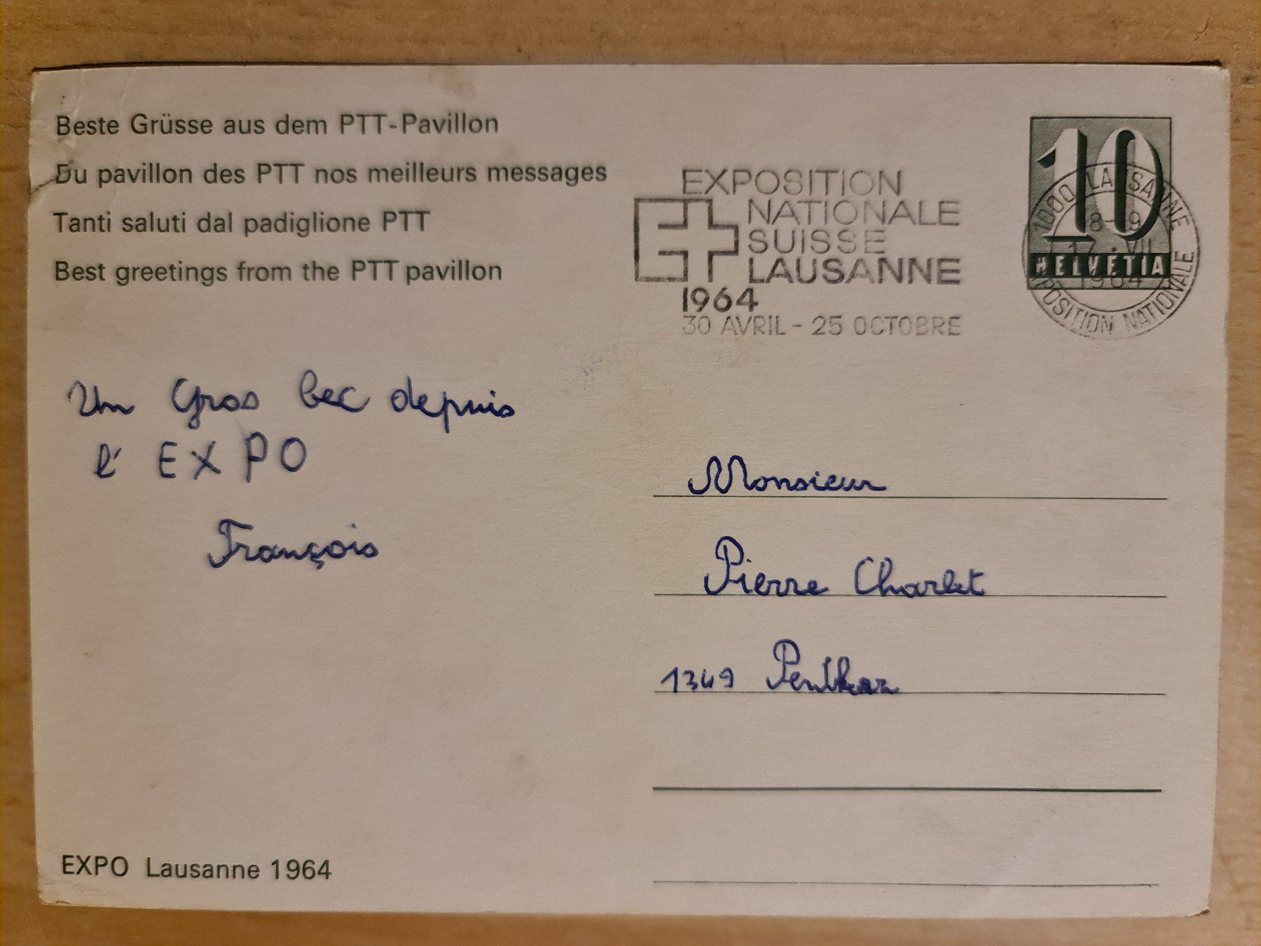 Cartoline postali: Ansichtskarte Vogelschwarm Expo Lausanne 1964 – Usato da Dintikon venduto da Vexi 1