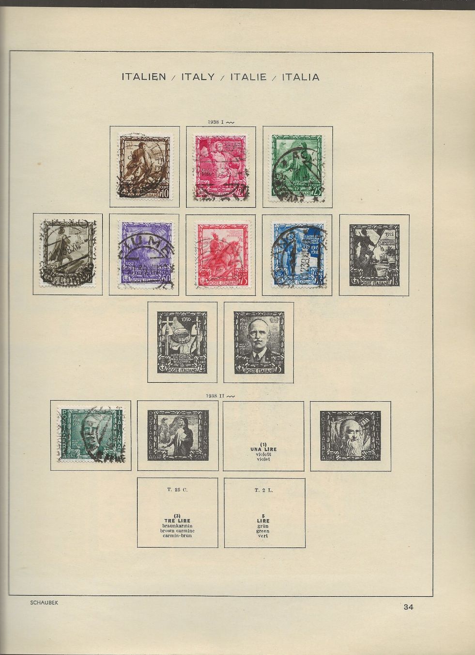 Alle Briefmarken: Marken Italien 1938 bis 1947 – Gebraucht aus Au ZH von xelagreb01 1