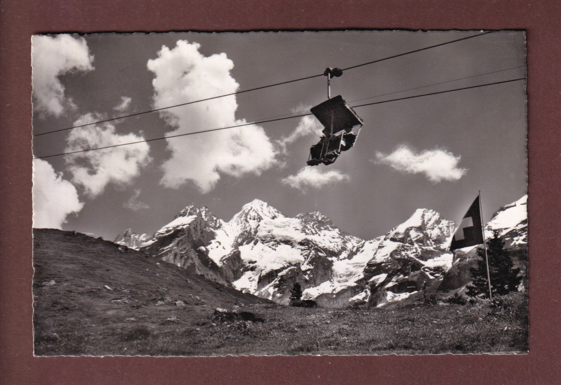 Ansichtskarten: Sesselbahn KANDERSTEG-OESCHINENSEE - 1952 – Gebraucht aus Pully von nicecards-shop