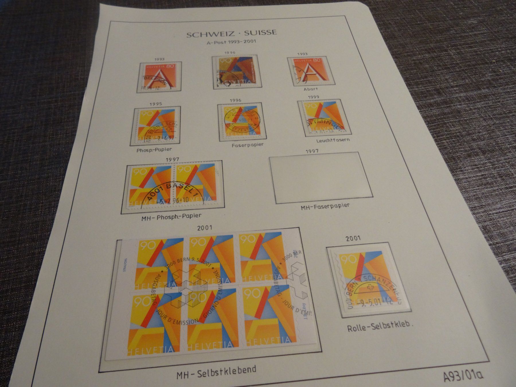 Tutti i francobolli: A-Post Briefmarke 1991-2001 verschiedene Varianten – Usato da Olten venduto da pechsisa1