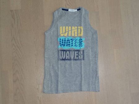 Trägershirt Ärmellos Unterhemd Shirt Gr 128 Zwillinge Jungen