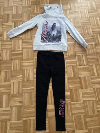 Mädl. Set Hoodie + Leggings gr. 134/140