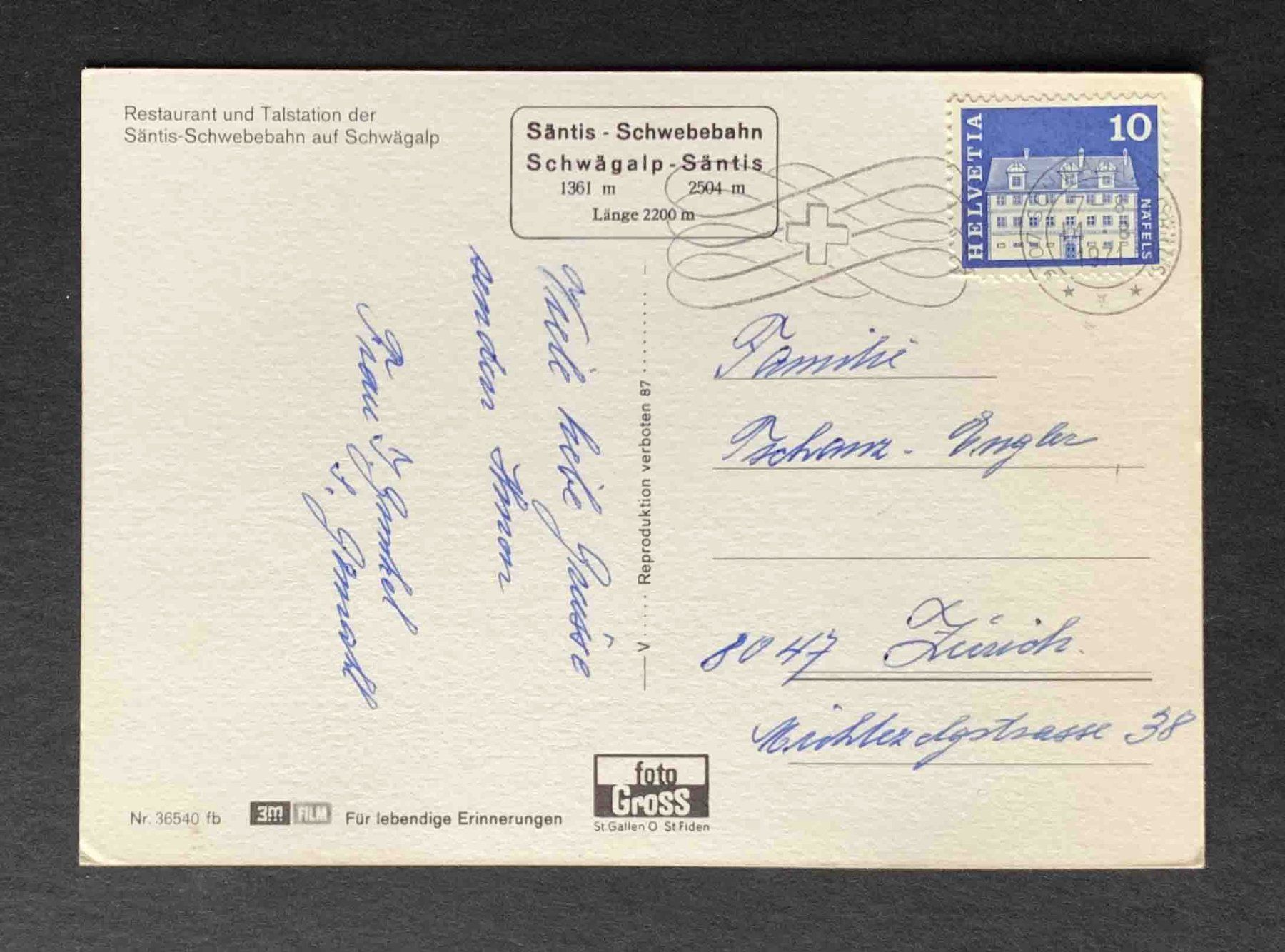 Cartes postales: AK Säntis Schwebebahn Schwägalp – D'occasion à Goldau par artelier1 1