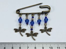 Libellenbrosche blau
