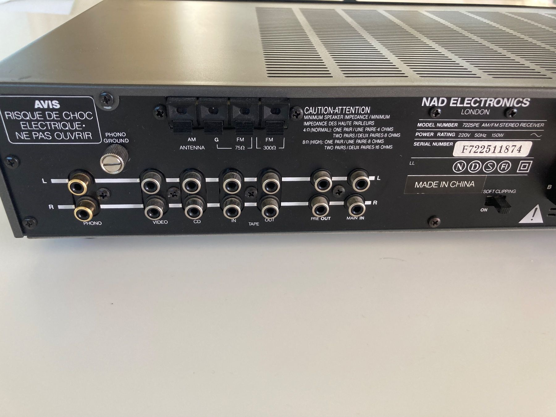 Nad Amplificatori: NAD 7225PE Stereo Receiver Vollverstärker – Usato da Mörschwil venduto da Appenzell2 7