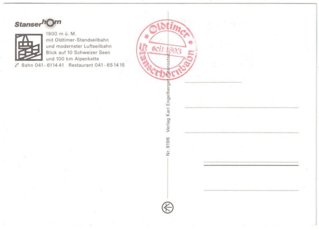 Cartoline postali: Stanserhorn - Luftseilbahn – Usato da Binningen venduto da Mountainrider 1
